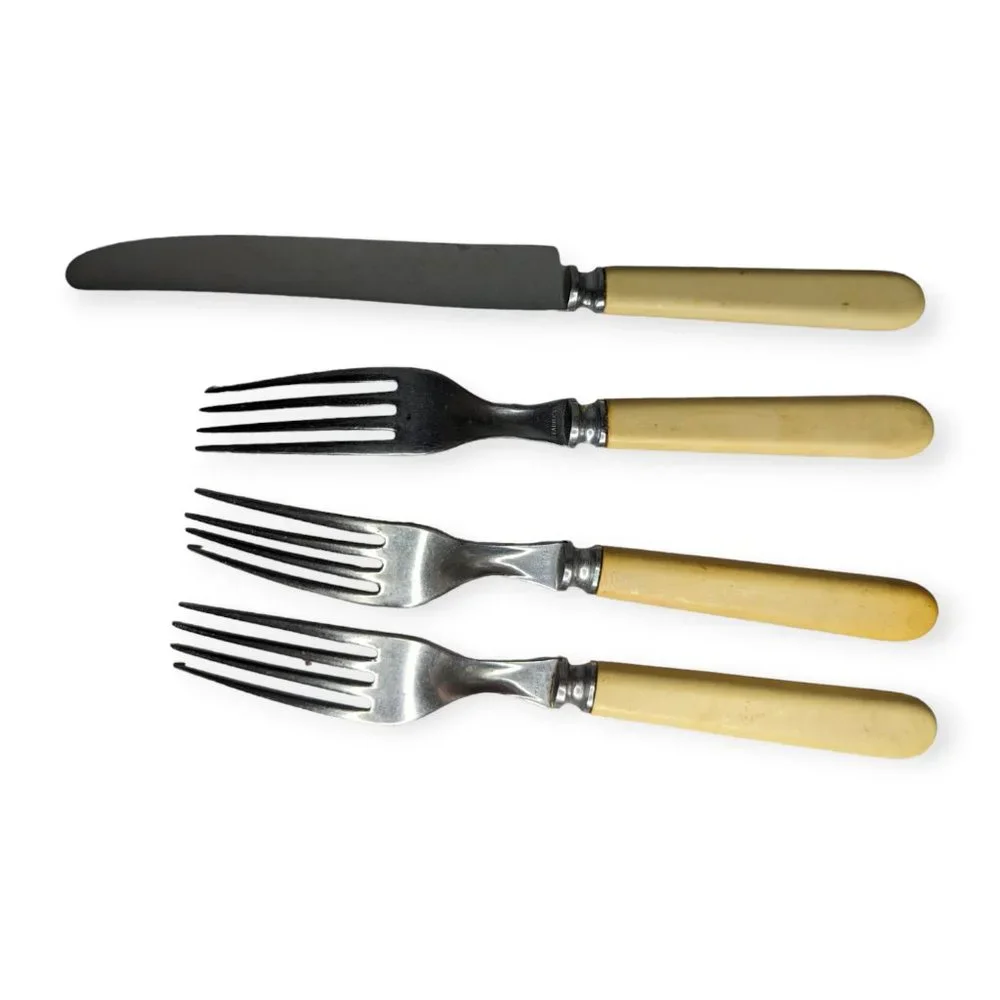 Vintage John Primble Stainless Steel Plastic Handled Utensils Lot of 4
